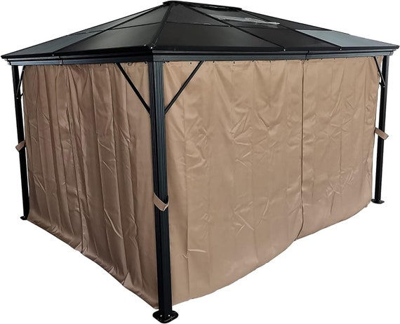 Water resistant Gazebo Privacy Curtains Outdoor Drapes Patio Privacy Curtains Backyard Screen Curtains Set of 4 Gazebo Panels Etsy