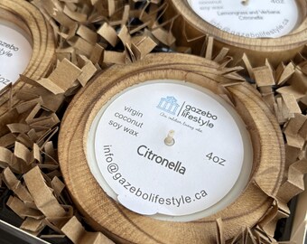 Ensemble de bougies d'extérieur naturelles à la citronnelle – Paquet de 4 (4 oz chacun)