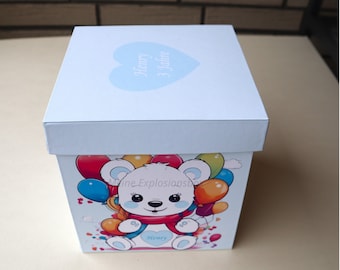 Personalisierte Geschenkbox Explosionsbox, Personalisierte Geburtstagbox Kindergeburtstag Geburtsgeschenkbox