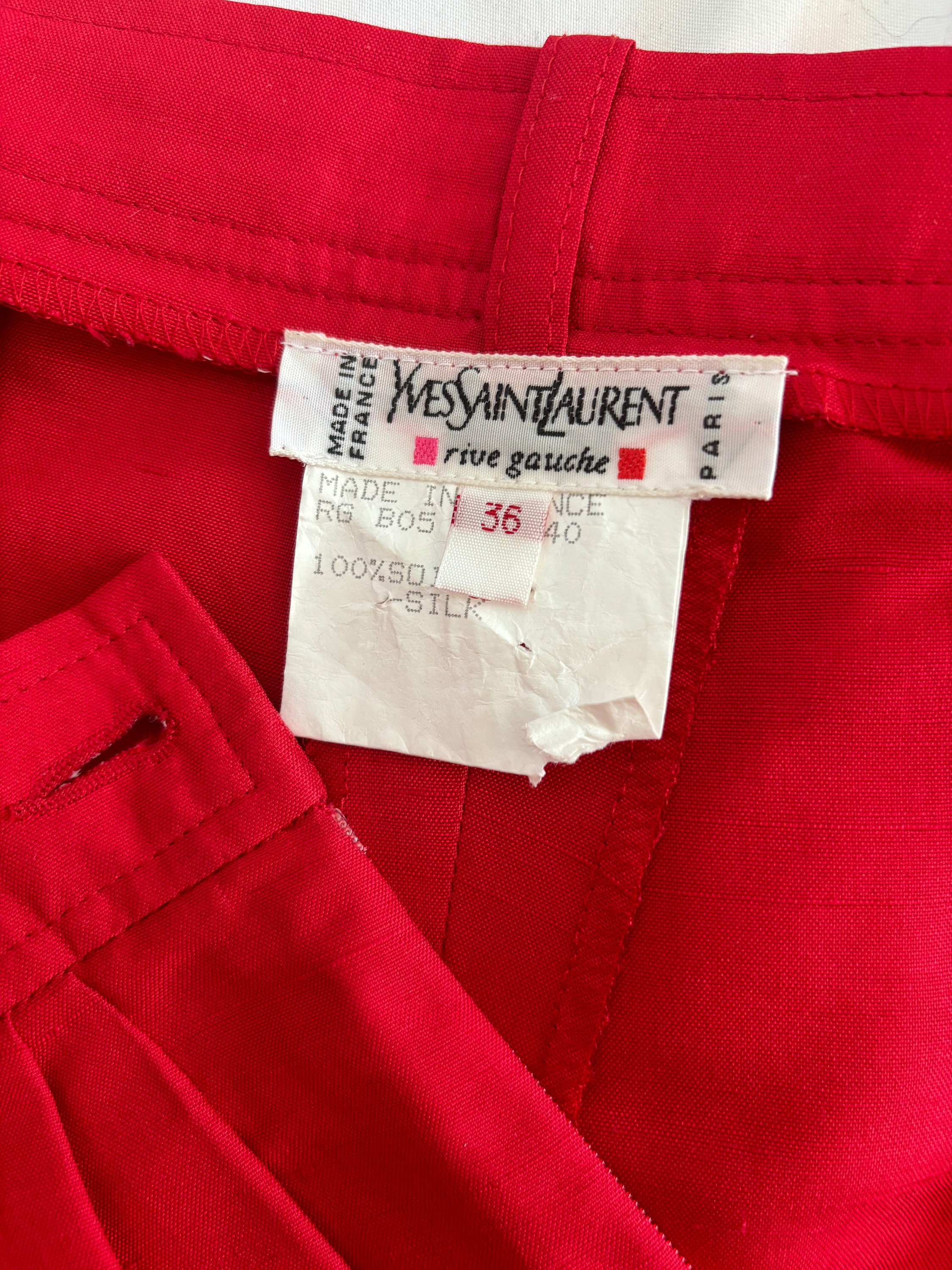 Vintage YSL Rive Gauche Red Silk - 92 Documented Yves Saint