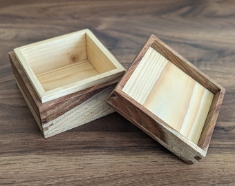 Trinket or keepsake box made from reclaimed walnut