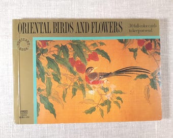 Postcard Book of Oriental Birds and Flowers; 28 postcards; 6.5 x 4.75 inches