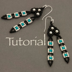 Seed Bead and Turquoise Earring Tutorial Tail Feathers - Etsy