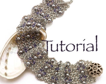 Hubble Stitch Seed Bead Bracelet Tutorial Mermaid with crystals and pearls