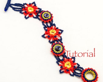 Beadweaving Pattern Firecracker Bracelet Tutorial Digital Download