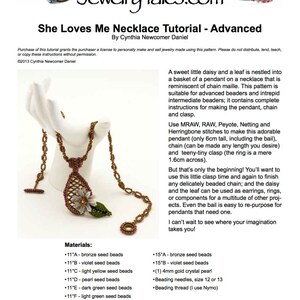 Seed Bead Necklace Pattern She Loves Me Digital Download image 2