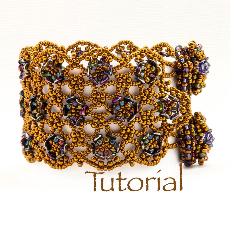 Beaded Bracelet Pattern with O Beads Rosemoor Lace Bracelet Digital Download image 1