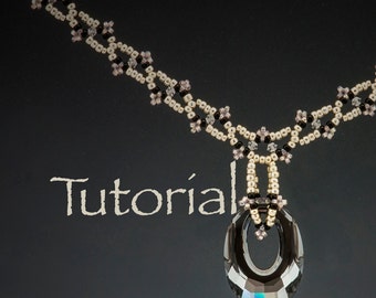 Beadwoven Art Deco Necklace Tutorial Jagged Little Edges with seed beads and crystals - Instant Digital Download