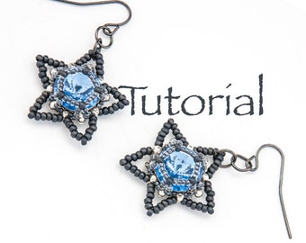 Seed Bead and Rivoli Earrings Tutorial Catch a Falling Star Digital Download