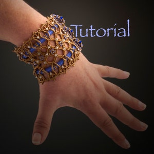 Seed Bead Bracelet Forget Me Not Lace Cuff Tutorial Instant Digital Download