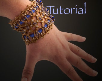 Seed Bead Bracelet Forget Me Not Lace Cuff Tutorial Instant Digital Download