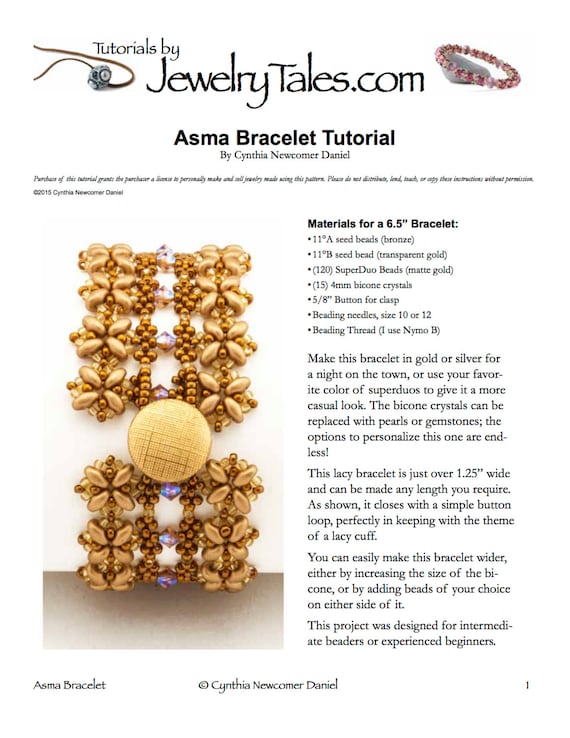 Lacy Superduo and Seed Bead Bracelet Tutorial Asma