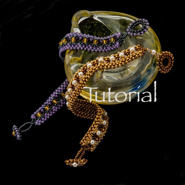 Seed Bead-Woven Bracelet Tutorial Channel Crossing Digital Download