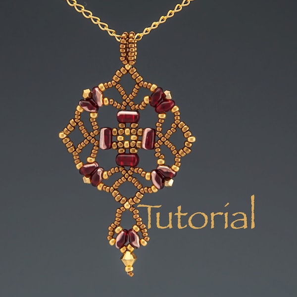 Beadwoven Pendant Tutorial Tulipan Digital Download