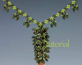 Seed Bead and Magatama Necklace Tutorial Blooming Vine Digital Download