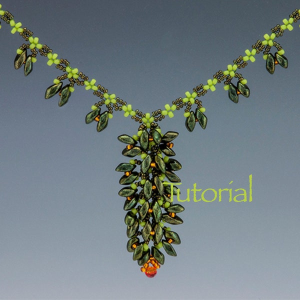 Seed Bead and Magatama Necklace Tutorial Blooming Vine Digital Download