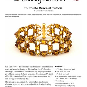 Beaded Bracelet Tutorial En Pointe with Pyramid Studs Digital Download image 2