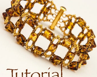 Beaded Bracelet Tutorial En Pointe with Pyramid Studs Digital Download