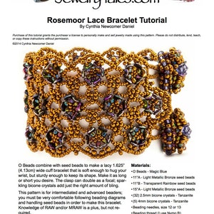 Beaded Bracelet Pattern with O Beads Rosemoor Lace Bracelet Digital Download image 3