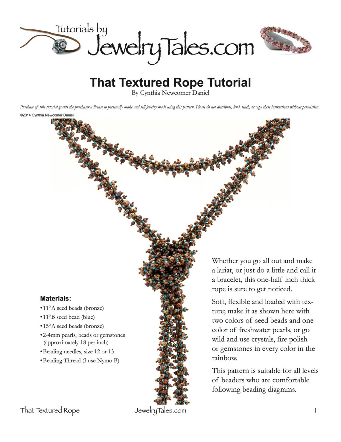 Bead Weaving Tutorial That Textured Rope With Seed Beads and Pearls ...