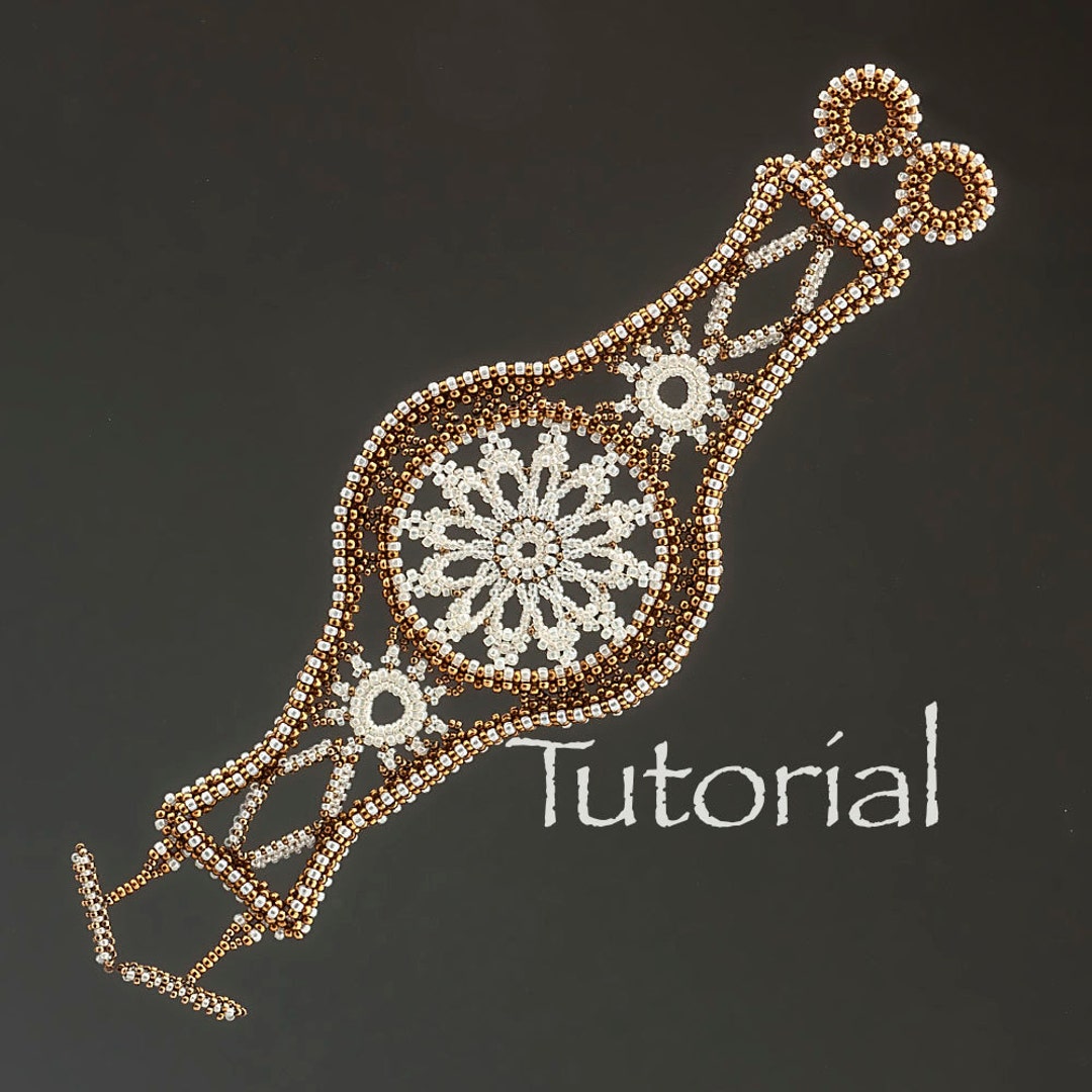 Seed Bead Lace Cuff Whimsical Lace Advanced Tutorial Digital Download