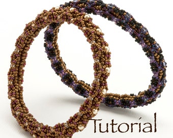 Beadwoven Newfangled Bangle Tutorial with Seed Beads, Crystals or Pearls