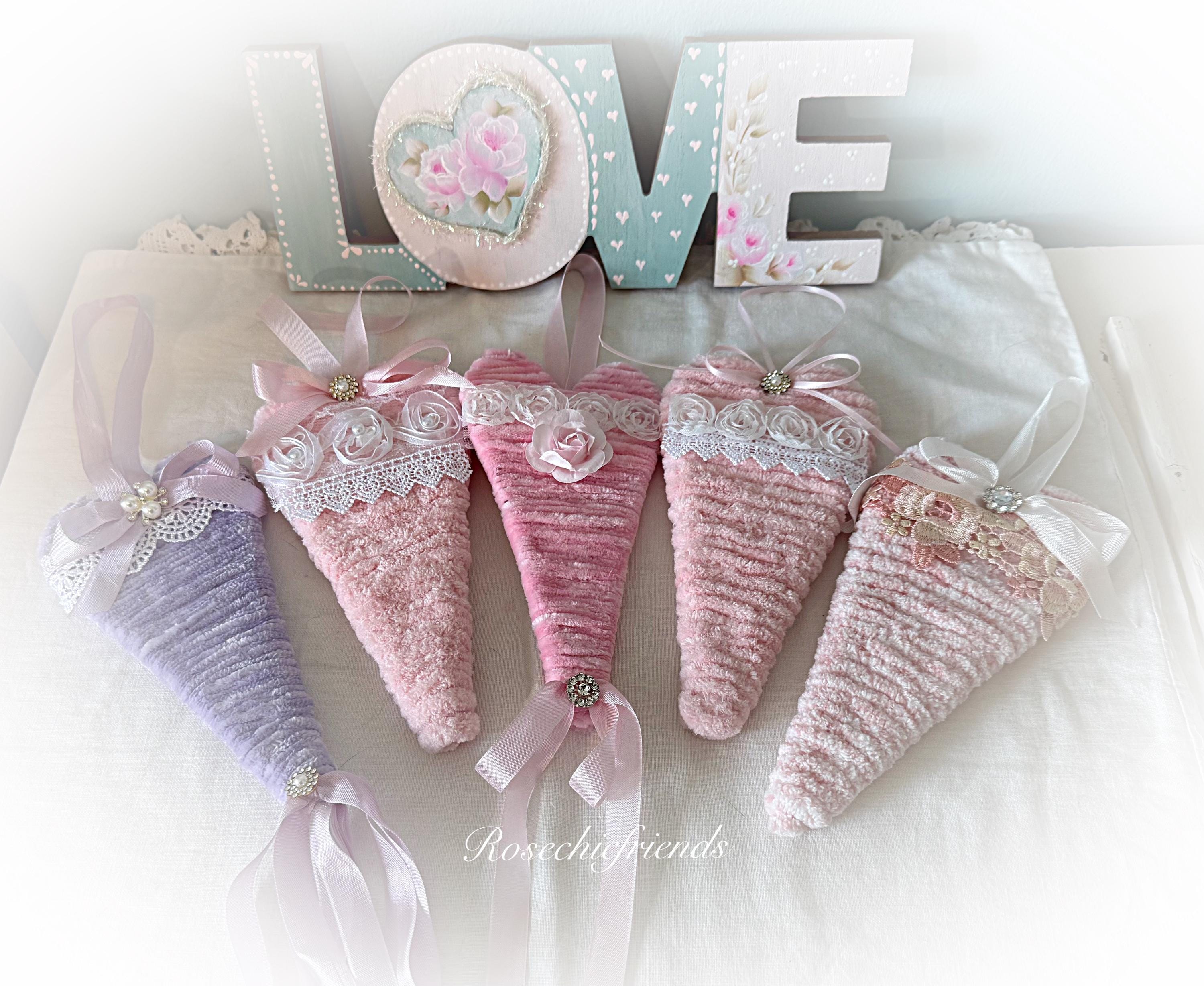 12x12 Pink Heart Shabby Chic Hand Painted Pale Pink Roses Wall Hanging ...