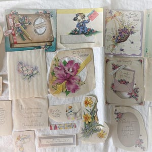 Cartões de condolências vintage de casamento, aniversário, Páscoa, Natal, scrapbooking, artesanato, itens efêmeros, palavras de desapego, peças diversas