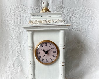 Shabby White Chic CLOCK Farmhouse