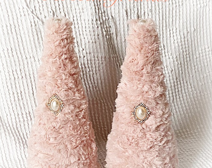 10 Blush PINK Chenille Yarn Wrapped Christmas Tree Pearls Etsy