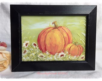 7x5” Tradition Painting Pumpkin Original Art Farmhouse Wall Decor  Ecs svfteam