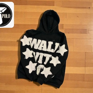 Y2K Fleece-Zip-Hoodie | Buchstaben Patch Streetwear Sweatshirt | Jugendlicher Harajuku-Stil | Loose Fit Punk Jacke | Unisex Casual Oberbekleidung