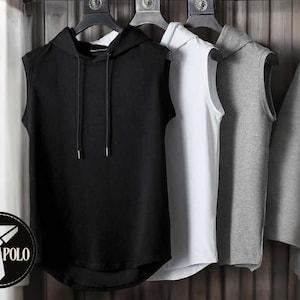 Ärmelloses Kapuzensweatshirt | Fitness-Stil Bekleidung | Gym Wear Kleidung | Herrenmode