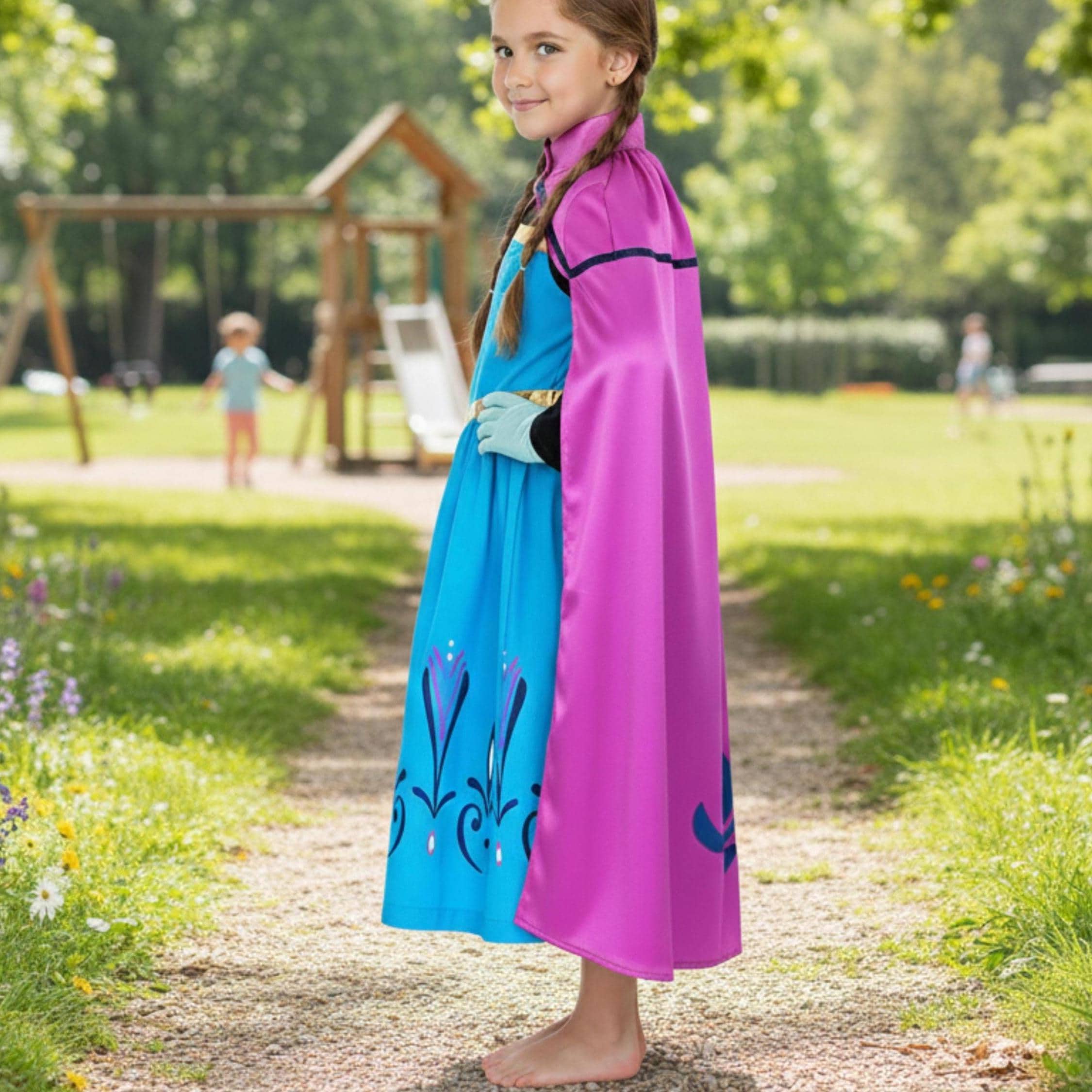 ACWOO Prinsessenmantel Voor Meisjes – Kleurrijke Cape Met Glittersterren, Inclusief Kroon, Perfect Voor Halloween, Verjaardag En Cosplay
