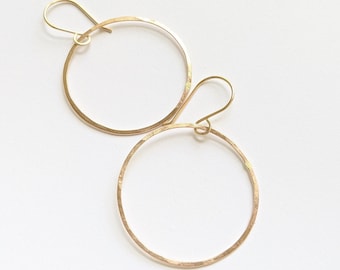 Gold Hoop Earrings / Modern Hoops / Gold Earrings