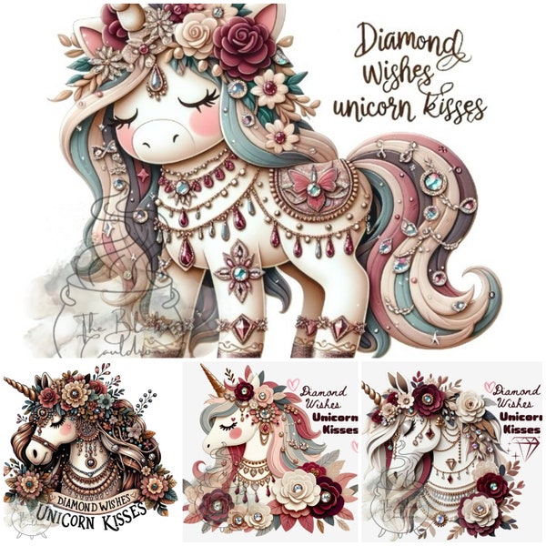5/10/15/20 Pack Bundle of Random Diamond Wishes Unicorn Kisses Holo and Traditional Glossy Laminate Stickers