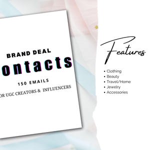 Influencer Brand E-Mail-Liste, Markenkontaktliste für Fashion Lifestyle Beauty Blogger, UGC, Tiktoker, Personal Branding