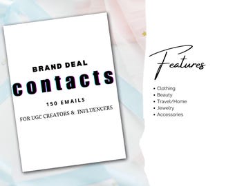 Influencer Brand Email List: Fashion, Beauty, Lifestyle - 150 Contacts