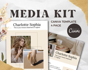Social Media Kit Template | 4 Pages | Editable & Customizable Canva Template