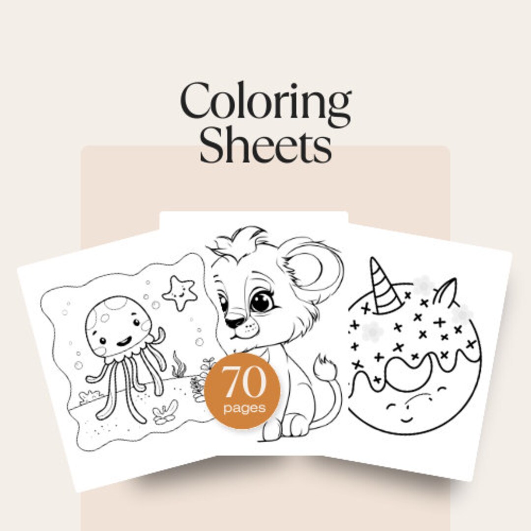 Children's Coloring Sheets - Etsy