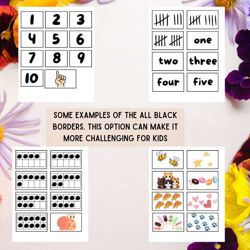 Montessori Counting Activity for Young Kids, Number Match Practice 1-10 ...
