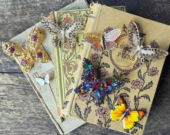 Lot of 7 Vintage Butterfly Brooches