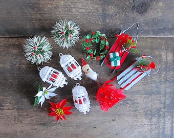 Kitsch Retro Christmas Handmade Decor Whimsical Recycled Wood Gift Vintage Mid Century Kewpie Wood Ornament