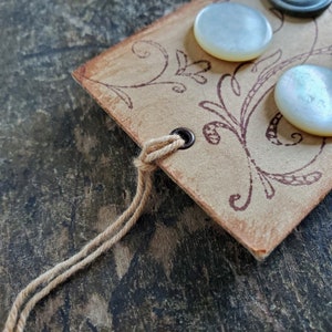 Two Vintage Mother of Pearl Buttons on Handmade Cards image 5