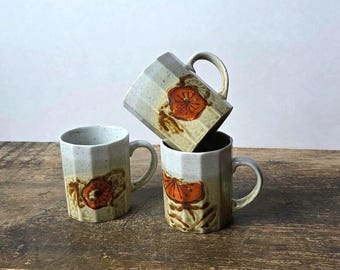 Set of 3 Vintage Stoneware Otagiri-Style Mugs Made in Japan
