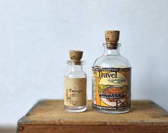 Vintage 1970s Organic Grooming Works Pasadena Apothecary Bottles