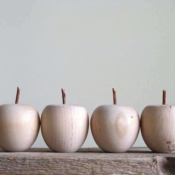 Large Unfinished Wooden Apples