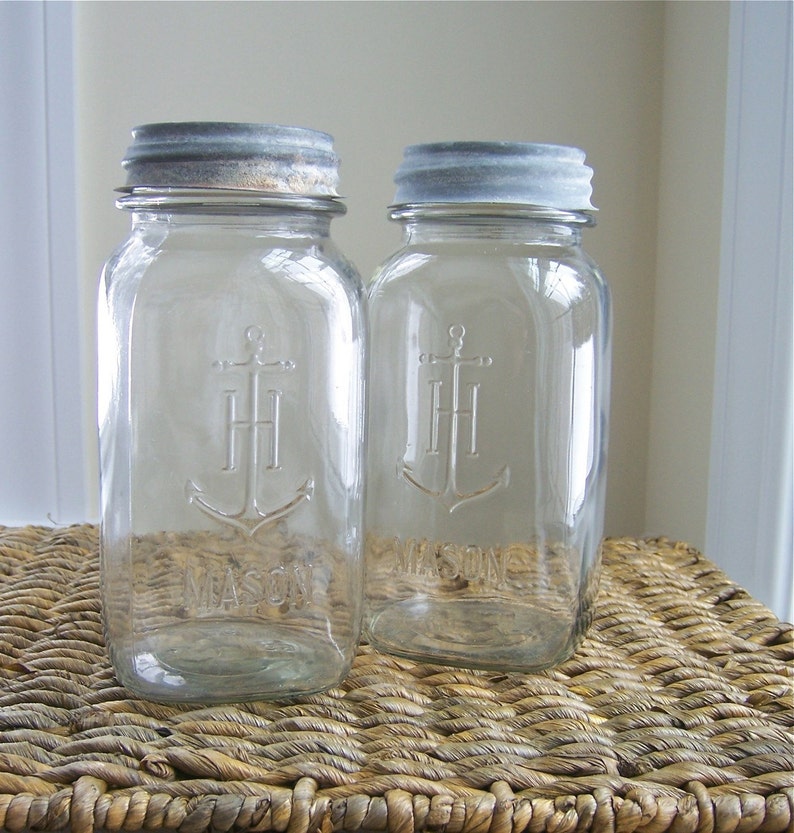 Vintage Anchor Hocking Quart Mason Jars Set of 2 Etsy