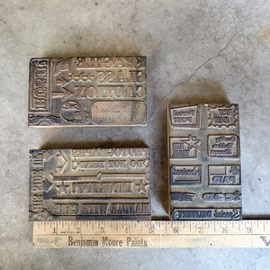 Three Large Vintage Office Themed Electrotype Letterpress Printer Plates image 9