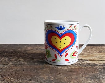 Vintage Takahashi Mug Hearts and Flowers